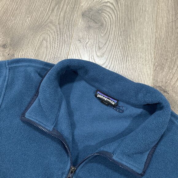 Patagonia Sweater Mens Medium Blue Microdini 1/2 Zip Fleece Pullover Outdoor - Picture 3 of 5